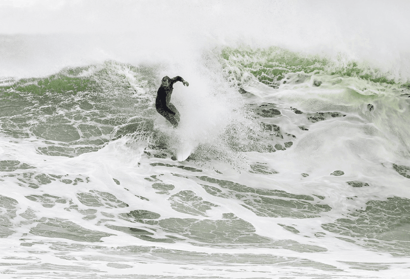 Surfer in waves.